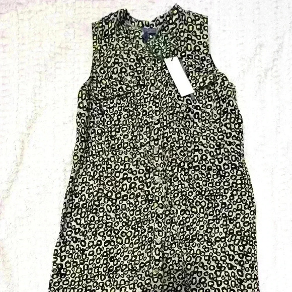 PLAZZA DEL TEMPIO Made in Italy 100% Linen Midi Dress Cheetah Print Sz S NWT - Picture 1 of 11